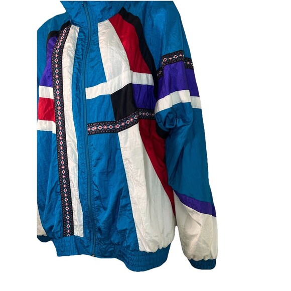 Sunterra Vintage 90s Spirit boho tribal LG Wind Breaker Full Zip Jacket Aztec - Picture 8 of 16